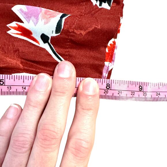 Rebecca Taylor Paintbrush Floral Silk Blend Dress Cabernet Combo - Picture 10 of 11